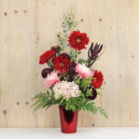 Cheungs 5 in. Round Tapered Recycled Plastic Planter, Shiny Red PP-106SR